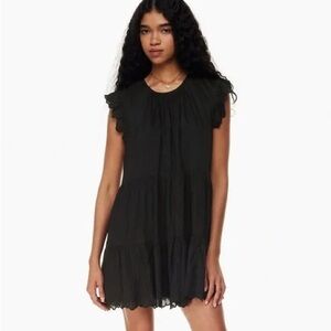 Aritzia Wilfred La Boheme Sidonie Ruffled Scalloped Dress Black Size Medium